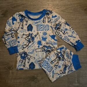 Boutique - Buzz Lightyear Inspired Size 2T Two Piece LS PJ Pajamas Blue White